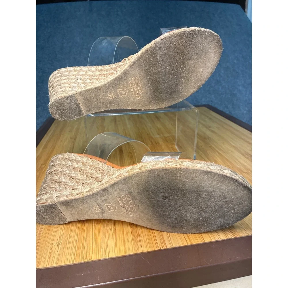 Andre Assous Women Clear Strap Espadrille Wedge Sandals Tan Clear Spain 38